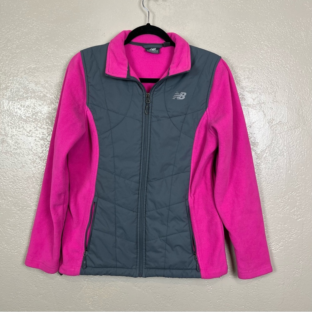 New‎ Balance Women's Pink/Gray Fleece Full Zip Jacket sz Medium